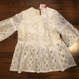 Chicwish ivory peplum top.